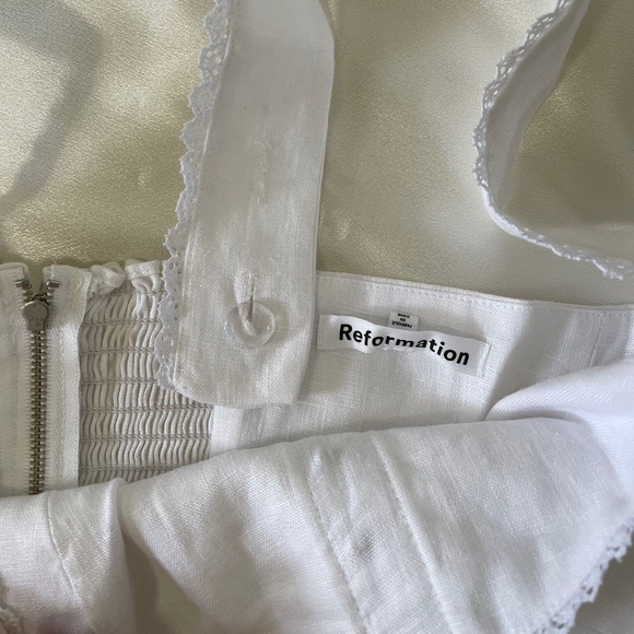 Reformation Tagliatelle Linen Dress in White *NEW* - Picture 6 of 7